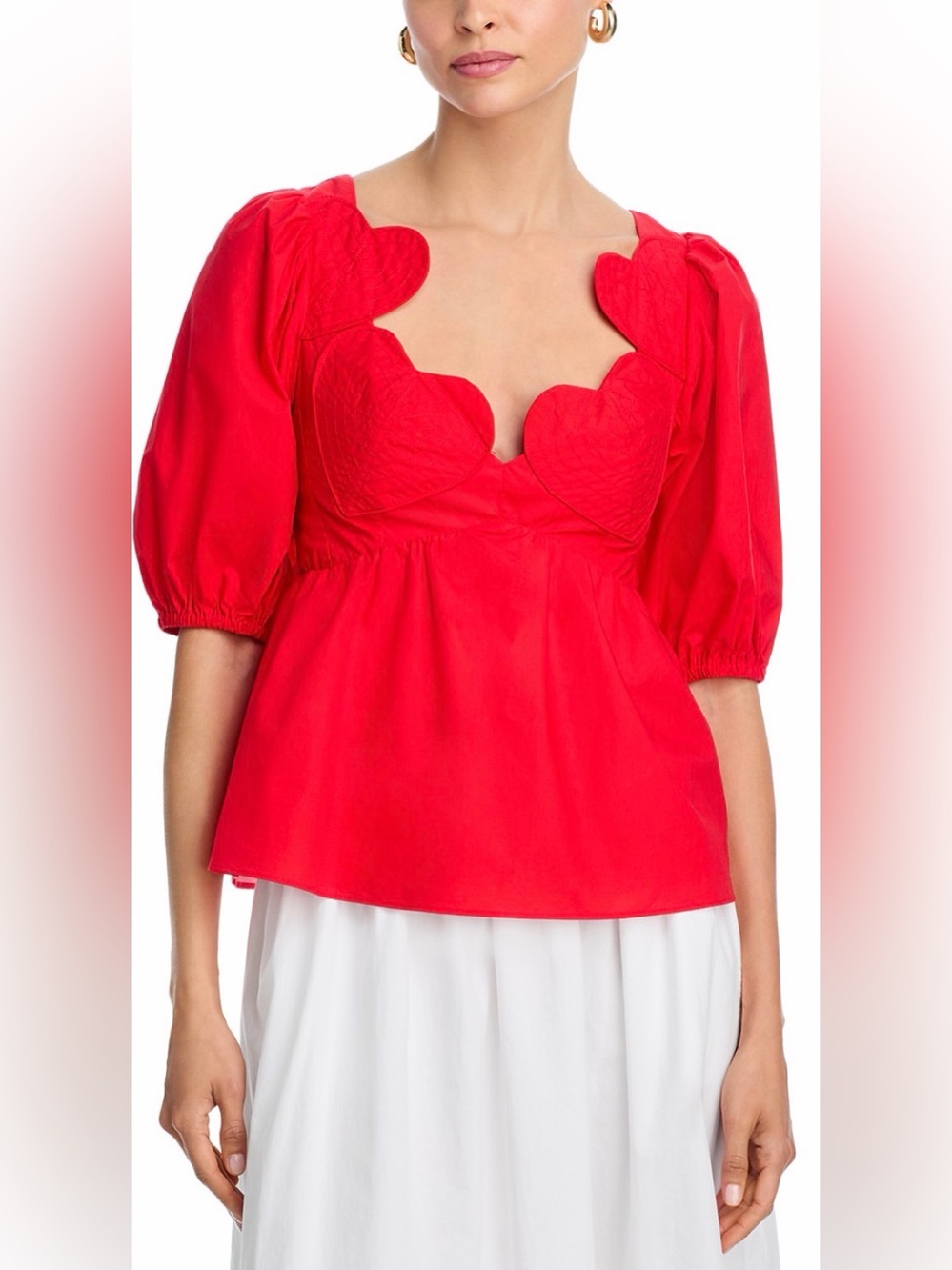 FARM Rio Heart Appliqué Blouse